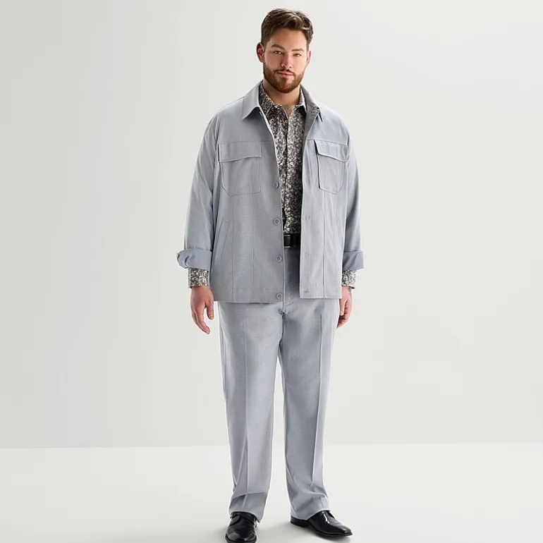 J. Ferrar Two Pocket Mens Lightweight Big and Tall Shirt Jacket