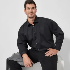 J. Ferrar Ultra Comfort Big & Tall Mens Regular Fit Stretch Fabric Wrinkle Free Long Sleeve Dress Shirt