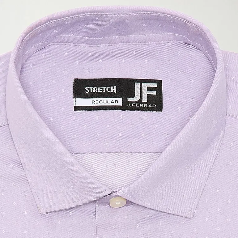 J. Ferrar Ultra Comfort Dobby Mens Regular Fit Stretch Fabric Wrinkle Free Long Sleeve Dress Shirt