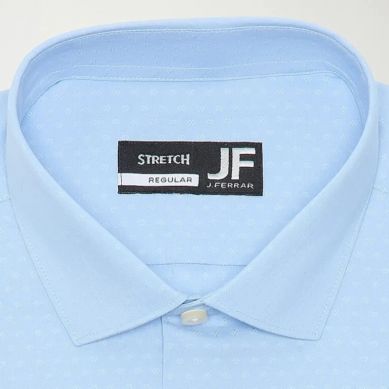 J. Ferrar Ultra Comfort Dobby Mens Regular Fit Stretch Fabric Wrinkle Free Long Sleeve Dress Shirt