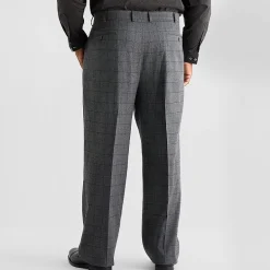 J. Ferrar Ultra Comfort Mens Big Stretch Fabric Regular Fit Plaid Flat Front Suit Pant