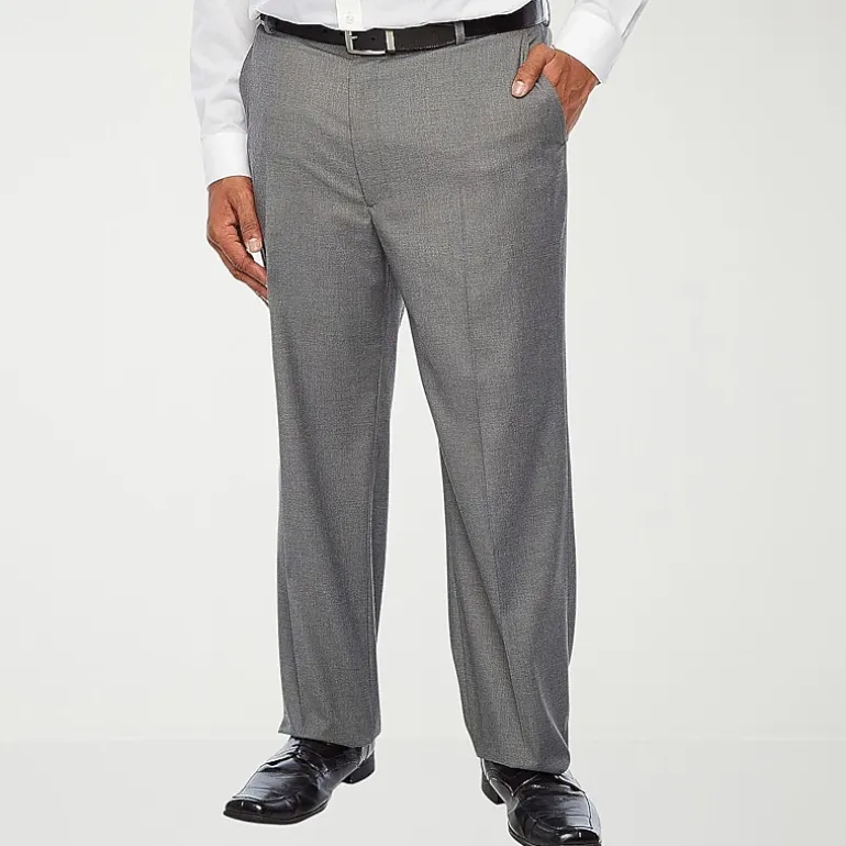 J. Ferrar Ultra Comfort Mens Big and Tall Stretch Fabric Classic Fit Flat Front Suit Pant