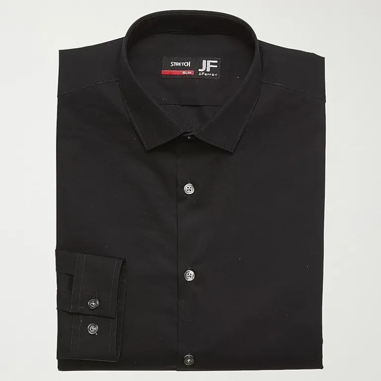 J. Ferrar Ultra Comfort Mens Regular Fit Stretch Fabric Wrinkle Free Long Sleeve Dress Shirt