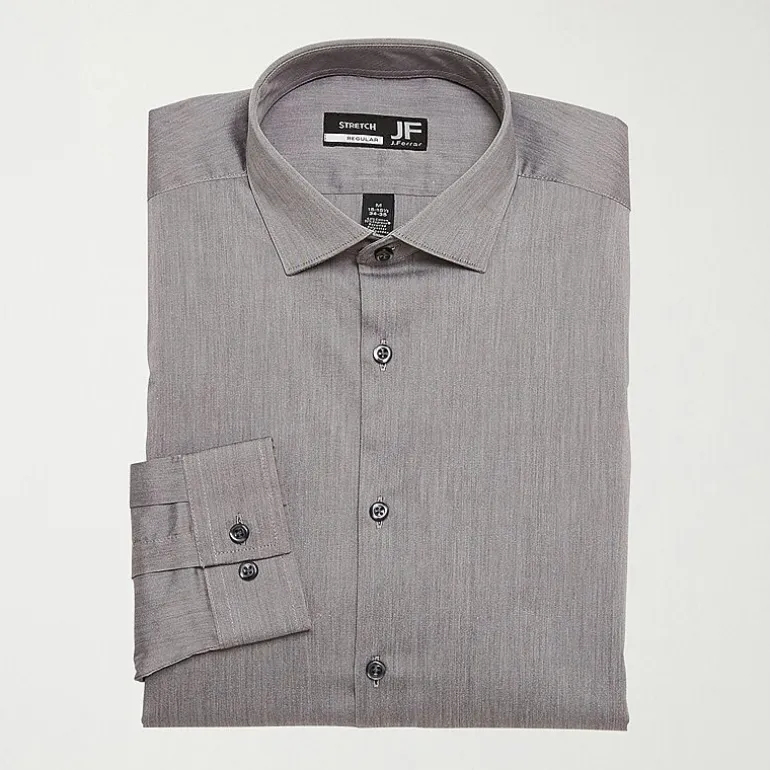 J. Ferrar Ultra Comfort Mens Regular Fit Stretch Fabric Wrinkle Free Long Sleeve Dress Shirt
