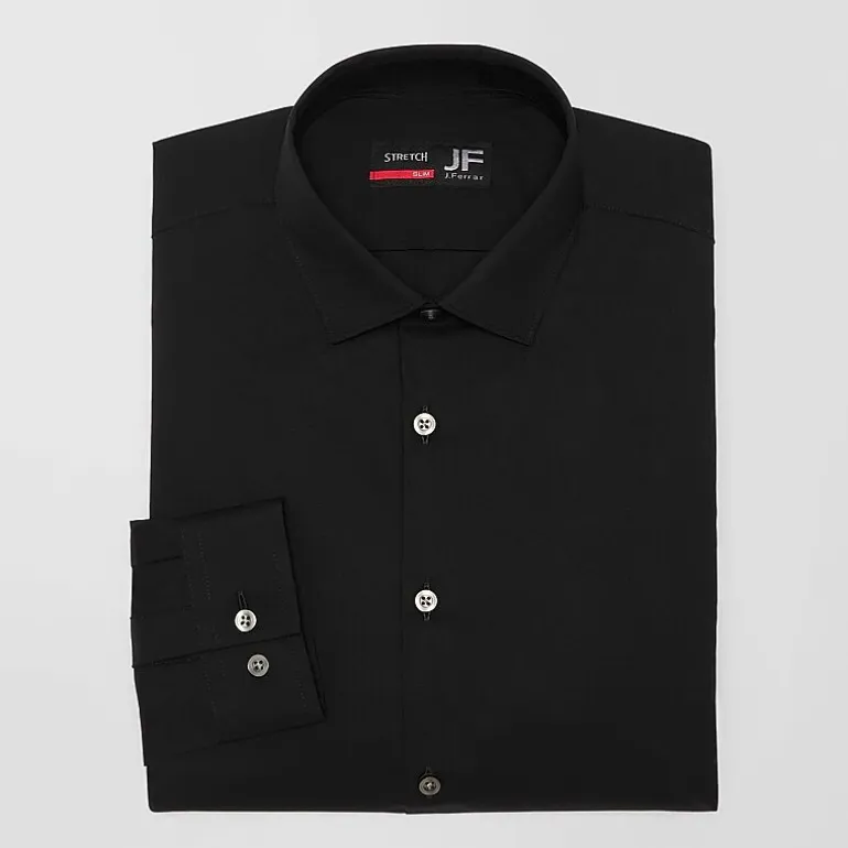 J. Ferrar Ultra Comfort Mens Slim Fit Stretch Fabric Wrinkle Free Long Sleeve Dress Shirt