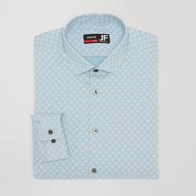 J. Ferrar Ultra Comfort Mens Slim Fit Stretch Fabric Wrinkle Free Long Sleeve Dress Shirt