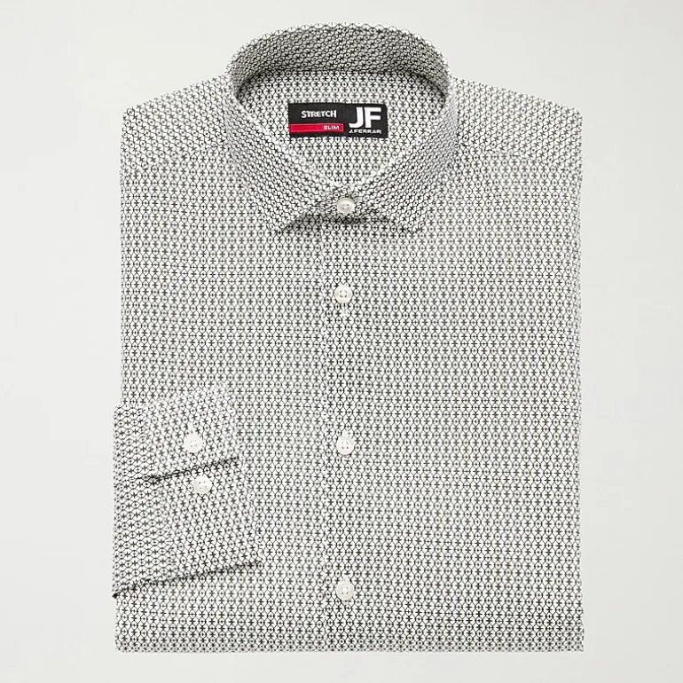 J. Ferrar Ultra Comfort Mens Slim Fit Stretch Fabric Wrinkle Free Long Sleeve Dress Shirt