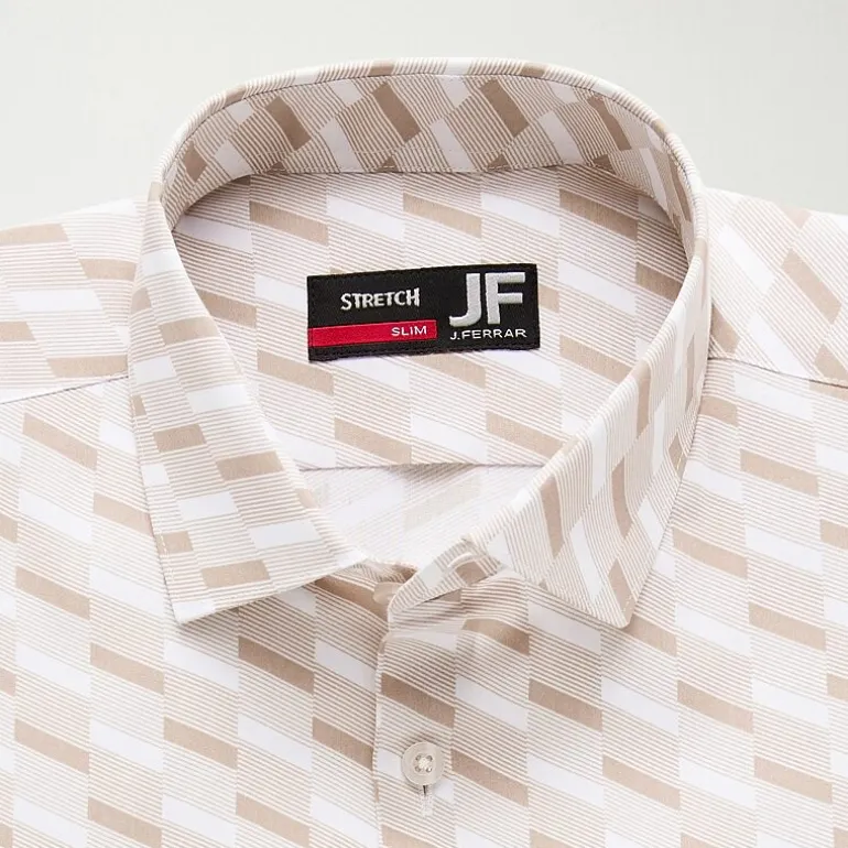 J. Ferrar Ultra Comfort Mens Slim Fit Stretch Fabric Wrinkle Free Long Sleeve Dress Shirt