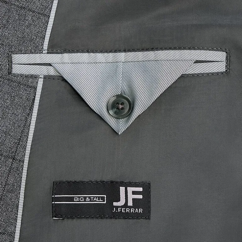 J. Ferrar Ultra Comfort Mens Stretch Fabric Slim Fit Plaid Big and Tall Suit Jacket