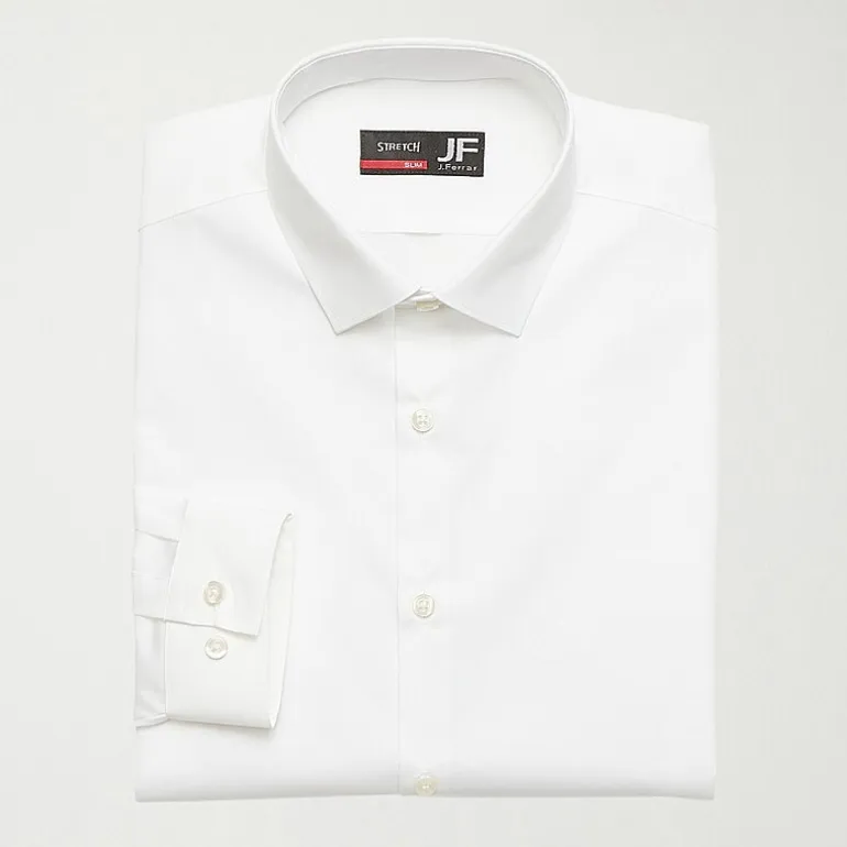 J. Ferrar Ultra Comfort Slim Mens Slim Fit Stretch Fabric Wrinkle Free Long Sleeve Dress Shirt