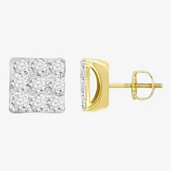 (J / I3) 1/4 CT. T.W. Natural White Diamond 10K Gold 5.2mm Stud Earrings