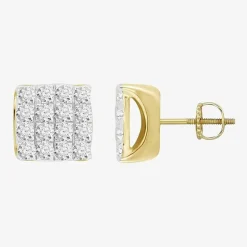 (J / I3) 3/4 CT. T.W. Natural White Diamond 10K Gold 8.1mm Stud Earrings