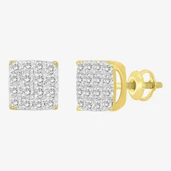 (J / I3) 1/2 CT. T.W. Natural White Diamond 10K Gold 6.9mm Stud Earrings