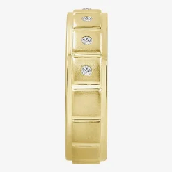 (J / I3) Mens 1/10 CT. T.W. Natural White Diamond 10K Gold Band