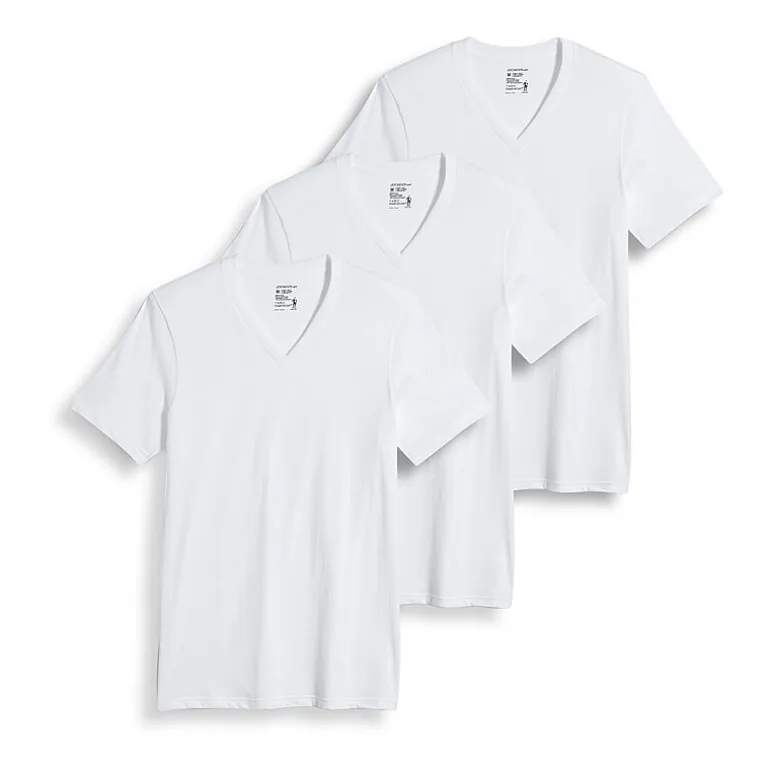Jockey Classics Mens 3 Pack Short Sleeve V Neck Moisture Wicking T-Shirt
