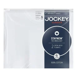 Jockey Classics Mens 2 Pack Short Sleeve Crew Neck T-Shirt Tall