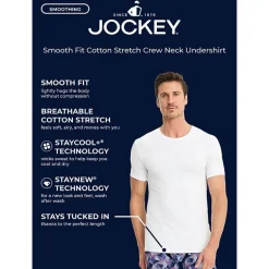 Jockey Mens 3 Pack Short Sleeve Crew Neck Moisture Wicking T-Shirt