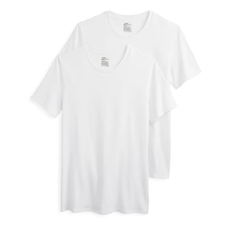 Jockey Mens 2 Pack Short Sleeve Crew Neck Moisture Wicking T-Shirt Big