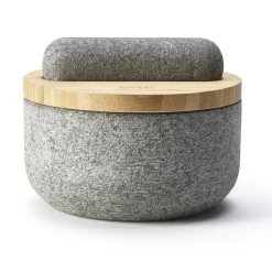 Joseph Joseph  Dash With Bamboo Lid - Granite Mortar & Pestle