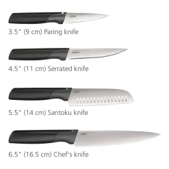 Joseph Joseph Folio Plus Colour Coded Knife & Chopping Board 8-pc. Set