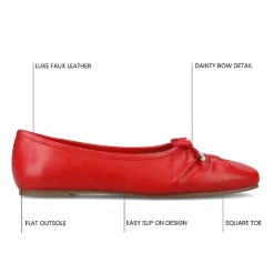 Journee Collection Callee Womens Square Ballet Flats