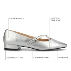 Journee Collection Camby Womens Pointed Closed Toe Ballet Flats