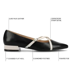 Journee Collection Camby Womens Pointed Closed Toe Ballet Flats