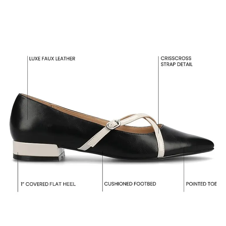 Journee Collection Camby Womens Pointed Closed Toe Ballet Flats