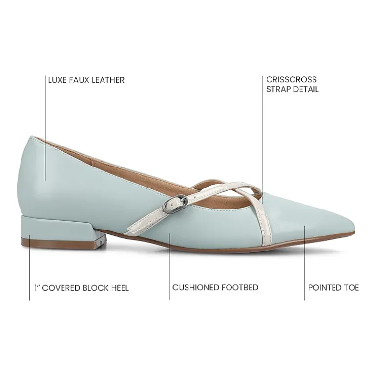 Journee Collection Camby Womens Pointed Closed Toe Ballet Flats