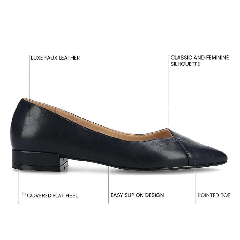 Journee Collection Carmin Womens Pointed Closed Toe Ballet Flats