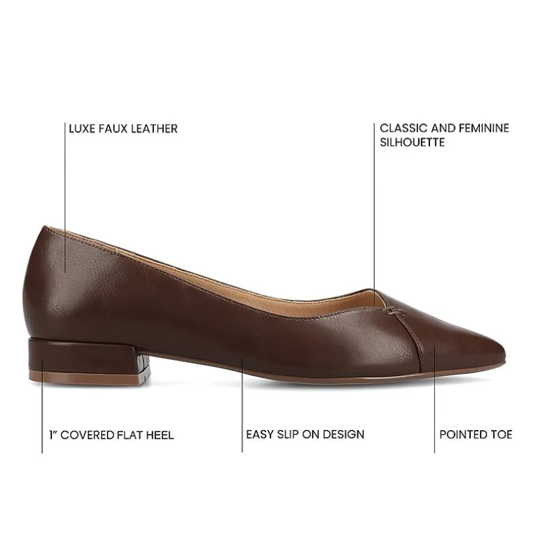 Journee Collection Carmin Womens Pointed Closed Toe Ballet Flats