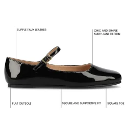 Journee Collection Carrie-Wd Womens Square Mary Jane Shoes Wide Width