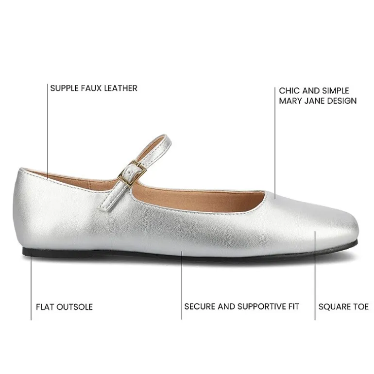 Journee Collection Carrie-Wd Womens Square Mary Jane Shoes Wide Width