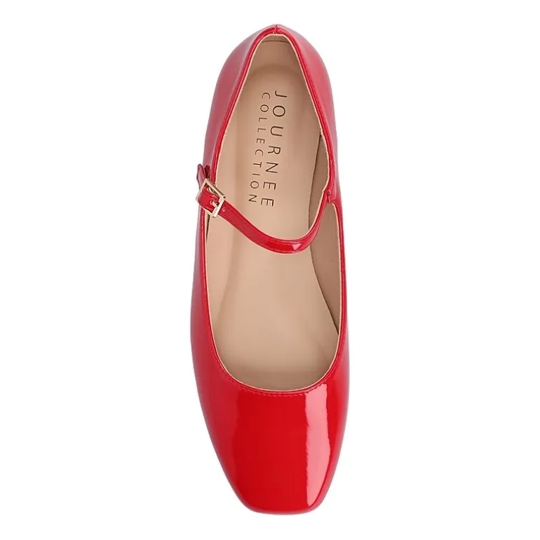 Journee Collection Carrie-Wd Womens Square Mary Jane Shoes Wide Width