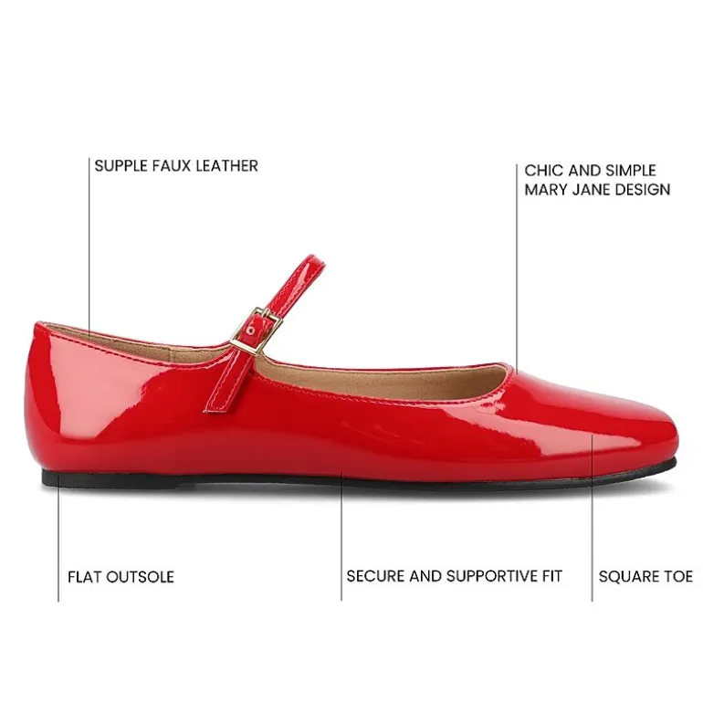 Journee Collection Carrie-Wd Womens Square Mary Jane Shoes Wide Width
