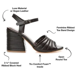 Journee Collection Charmaine Womens Round Open Toe Stacked Heel Pumps