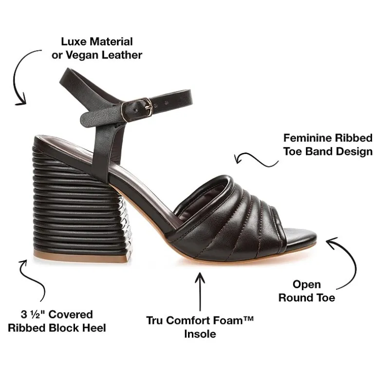 Journee Collection Charmaine Womens Round Open Toe Stacked Heel Pumps