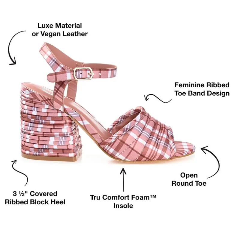 Journee Collection Charmaine Womens Round Open Toe Stacked Heel Pumps