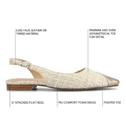 Journee Collection Daphnne Womens Pointed Closed Toe Ballet Flats
