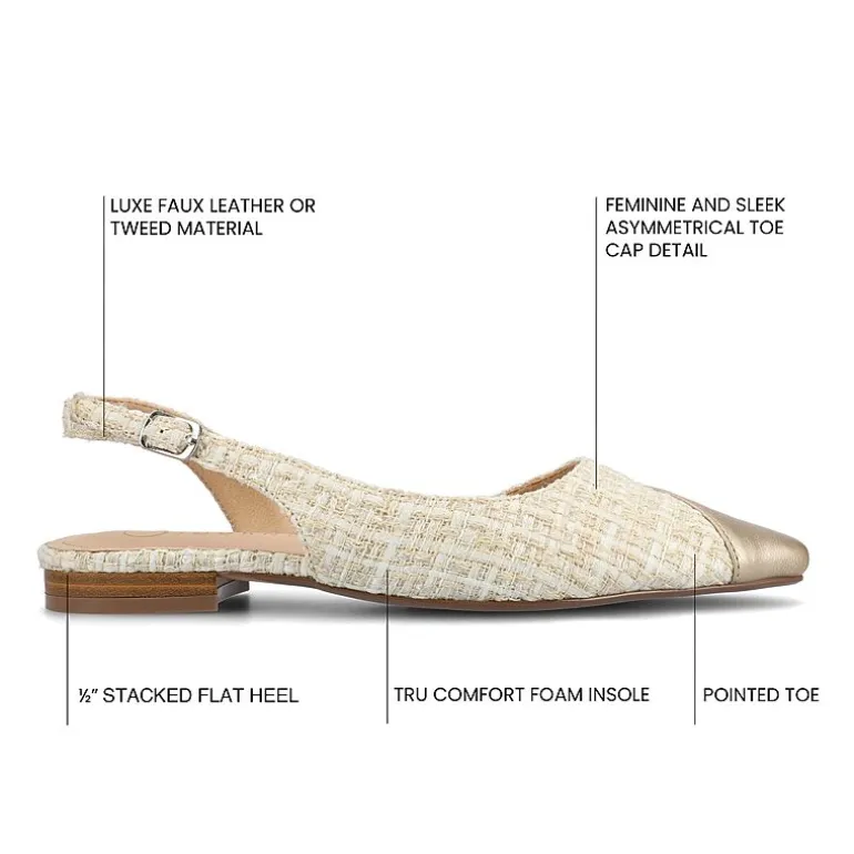 Journee Collection Daphnne Womens Pointed Closed Toe Ballet Flats