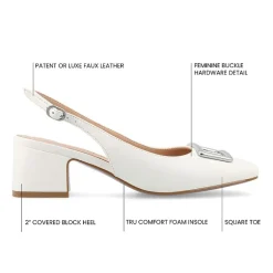 Journee Collection Everlee Womens Square Block Heel Pumps