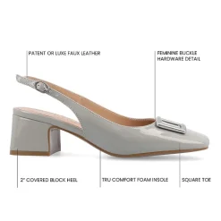 Journee Collection Everlee Womens Square Block Heel Pumps