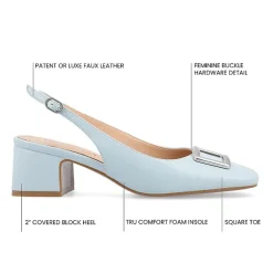 Journee Collection Everlee Womens Square Block Heel Pumps