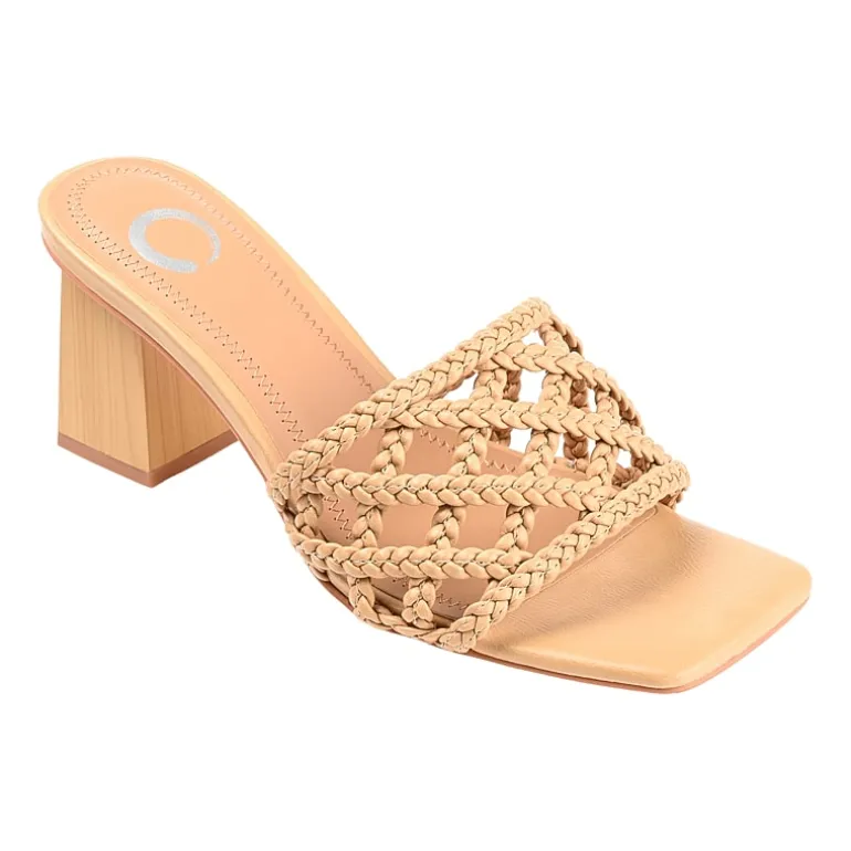 Journee Collection Evvie Womens Round Open Toe Block Heel Pumps
