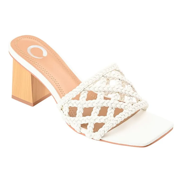 Journee Collection Evvie Womens Round Open Toe Block Heel Pumps