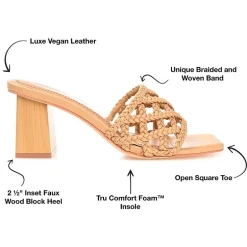Journee Collection Evvie Womens Round Open Toe Block Heel Pumps