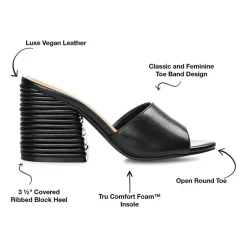 Journee Collection Leslee Womens Round Open Toe Block Heel Pumps