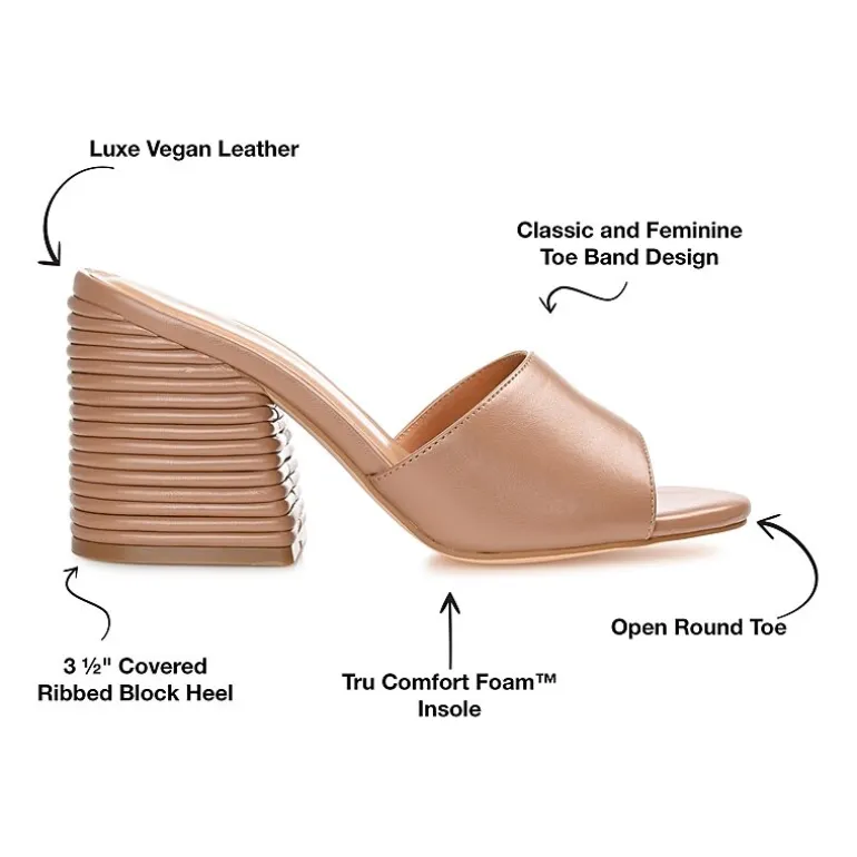 Journee Collection Leslee Womens Round Open Toe Block Heel Pumps