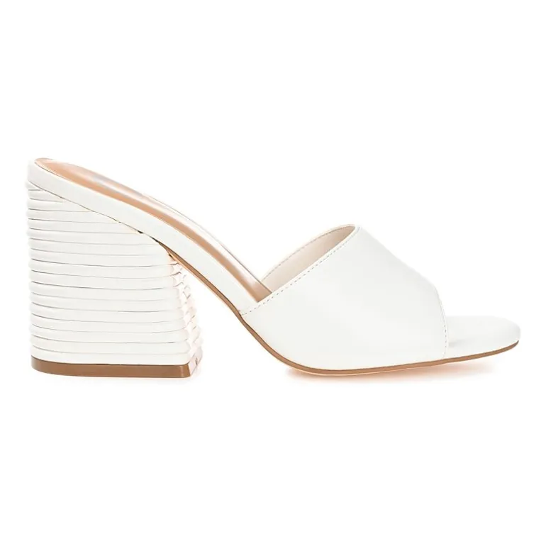 Journee Collection Leslee Womens Round Open Toe Block Heel Pumps