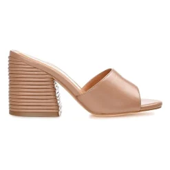 Journee Collection Leslee Womens Round Open Toe Block Heel Pumps